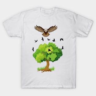 Flying Birds by the Tree T-Shirt